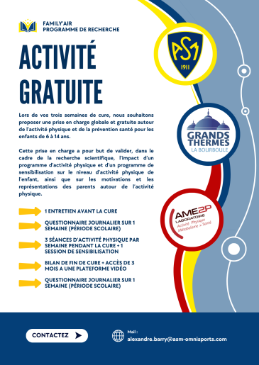Etude Activité physique et asthme chez l'enfant